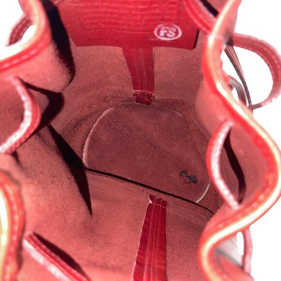 VINTAGE COACH 9984 Red Bixby Sling Bucket Bag Handbag made in USA… - Picture 7 of 10